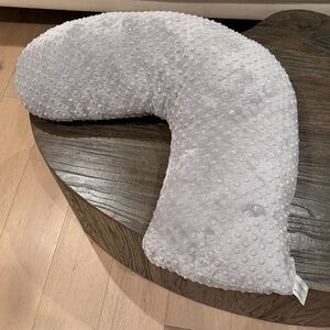 Grey chenille Water Luna Lullaby Breastfeeding Pillow. New without tags